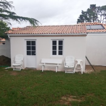 Abri de jardin en béton enduit 1 pente